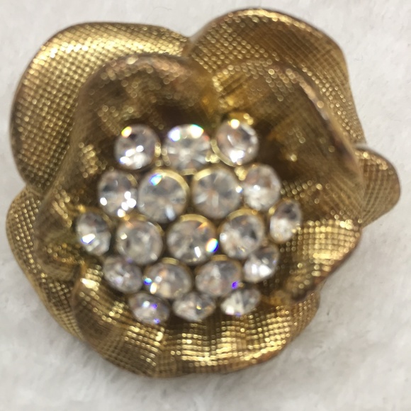 VINTAGE COSTUME ROSE ADJUSTABLE RING - Picture 3 of 4